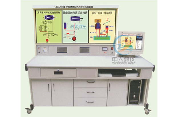 《液壓傳動》多媒體仿真設(shè)計綜合實驗裝置,液壓實訓設(shè)備